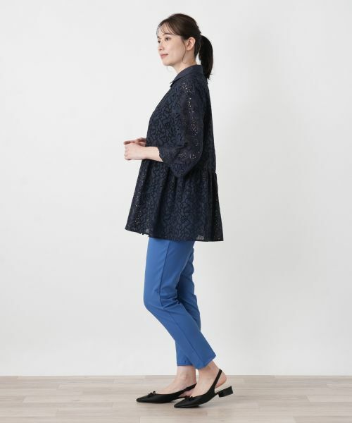 Leilian / レリアン シャツ・ブラウス | カットワークレースペプラムブラウス | 詳細2