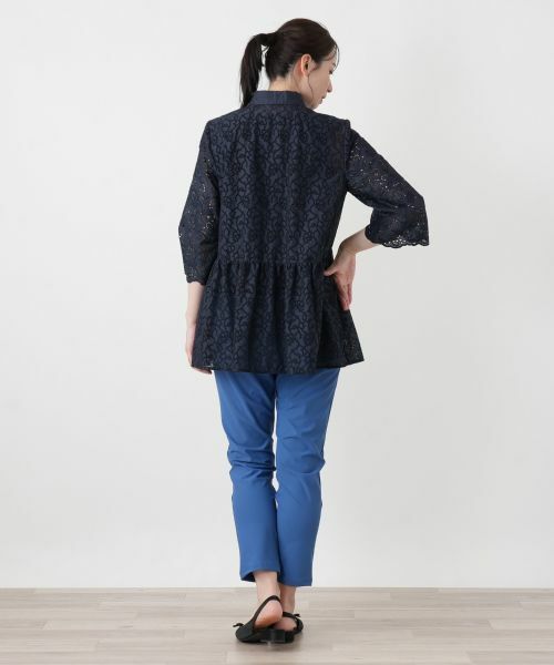 Leilian / レリアン シャツ・ブラウス | カットワークレースペプラムブラウス | 詳細3