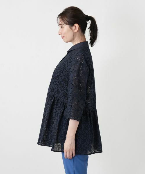 Leilian / レリアン シャツ・ブラウス | カットワークレースペプラムブラウス | 詳細5