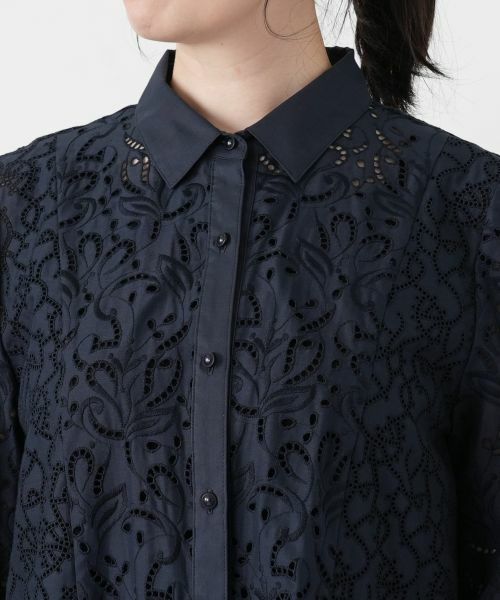 Leilian / レリアン シャツ・ブラウス | カットワークレースペプラムブラウス | 詳細7