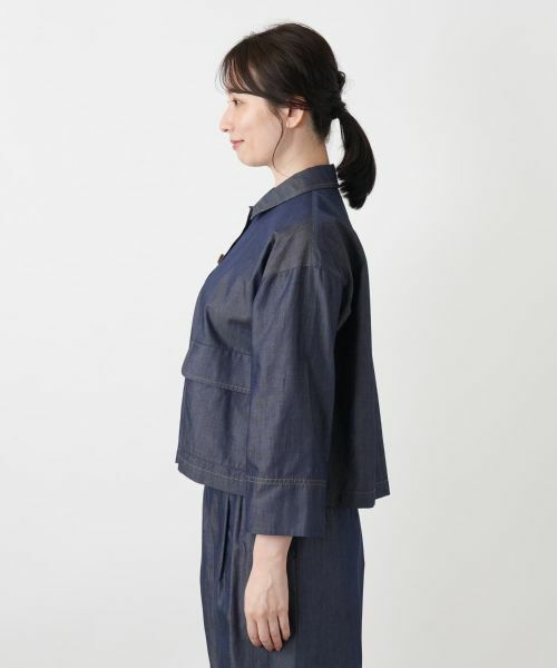 Leilian / レリアン シャツ・ブラウス | ドロップショルダーデニムブラウス | 詳細5