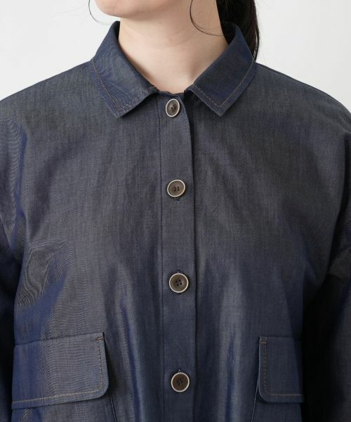 Leilian / レリアン シャツ・ブラウス | ドロップショルダーデニムブラウス | 詳細7