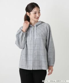 Leilian / レリアン その他アウター | チェックフーデッドジャケット【ROCHAS Premiere】