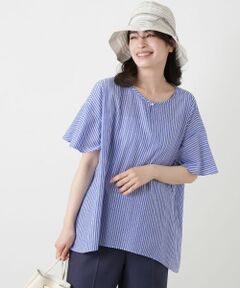 Leilian / レリアン シャツ・ブラウス | ストライプフレアブラウス【ROCHAS Premiere】