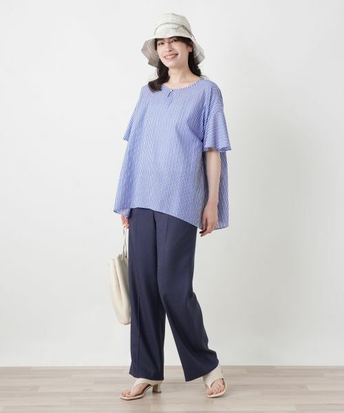 Leilian / レリアン シャツ・ブラウス | ストライプフレアブラウス【ROCHAS Premiere】 | 詳細3