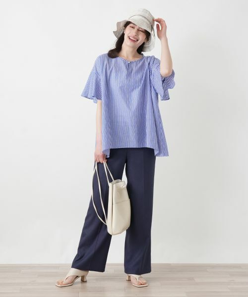 Leilian / レリアン シャツ・ブラウス | ストライプフレアブラウス【ROCHAS Premiere】 | 詳細4