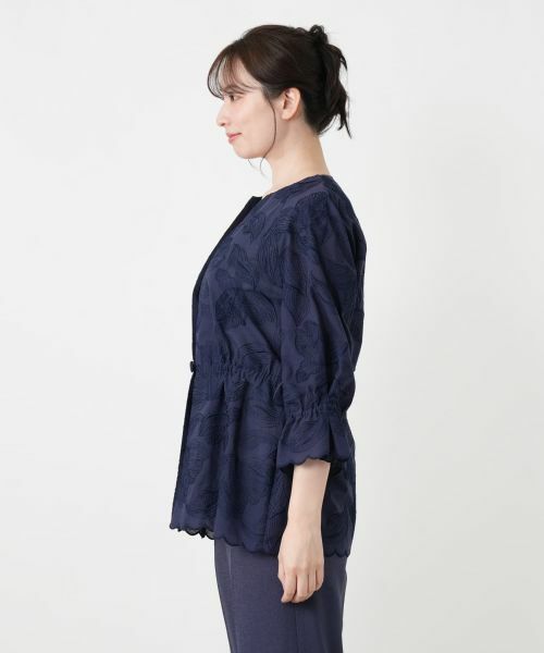 Leilian / レリアン テーラードジャケット | ボタニカル刺繍ノーカラージャケット【ROCHAS Premiere】 | 詳細10