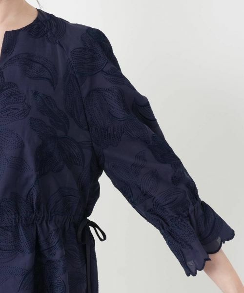 Leilian / レリアン テーラードジャケット | ボタニカル刺繍ノーカラージャケット【ROCHAS Premiere】 | 詳細14