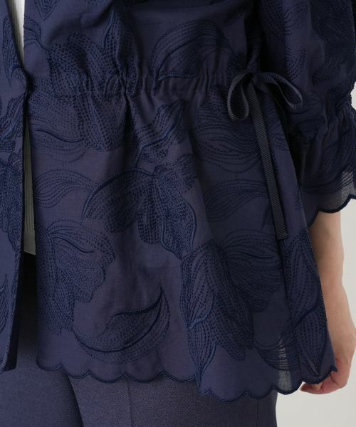 Leilian / レリアン テーラードジャケット | ボタニカル刺繍ノーカラージャケット【ROCHAS Premiere】 | 詳細15