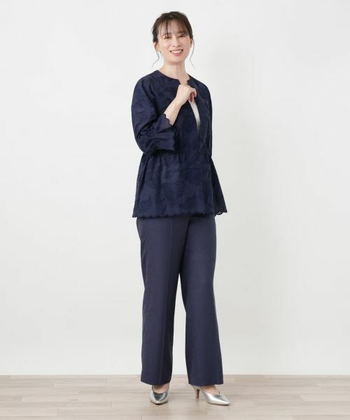 Leilian / レリアン テーラードジャケット | ボタニカル刺繍ノーカラージャケット【ROCHAS Premiere】 | 詳細6