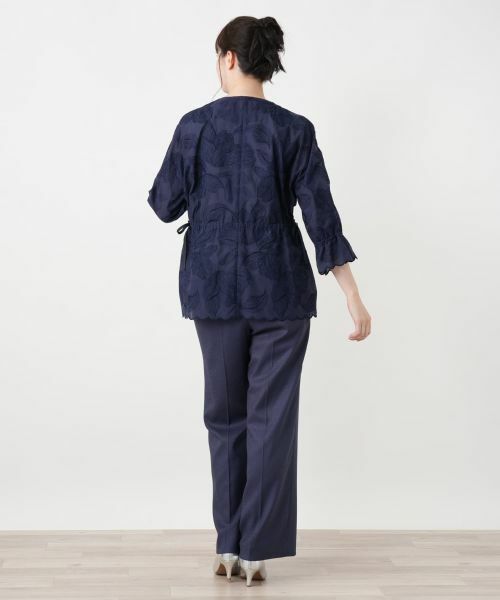 Leilian / レリアン テーラードジャケット | ボタニカル刺繍ノーカラージャケット【ROCHAS Premiere】 | 詳細8