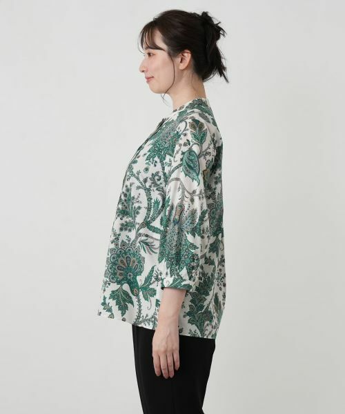 Leilian / レリアン シャツ・ブラウス | ペイズリー柄七分袖バンドカラーブラウス【ROCHAS Premiere】【RATTI】 | 詳細10