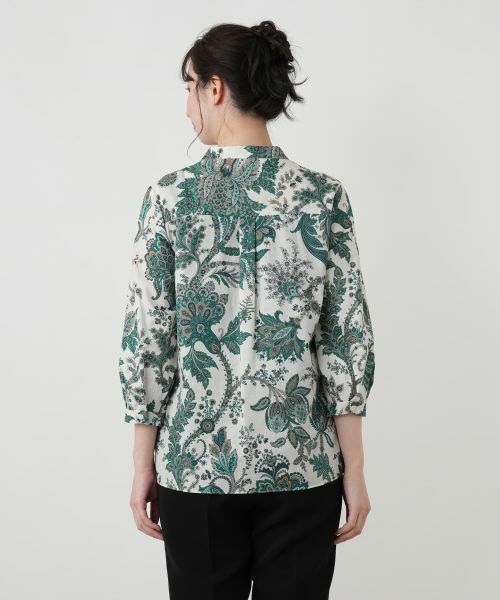 Leilian / レリアン シャツ・ブラウス | ペイズリー柄七分袖バンドカラーブラウス【ROCHAS Premiere】【RATTI】 | 詳細11