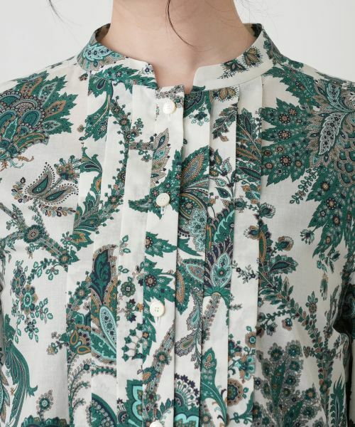 Leilian / レリアン シャツ・ブラウス | ペイズリー柄七分袖バンドカラーブラウス【ROCHAS Premiere】【RATTI】 | 詳細12