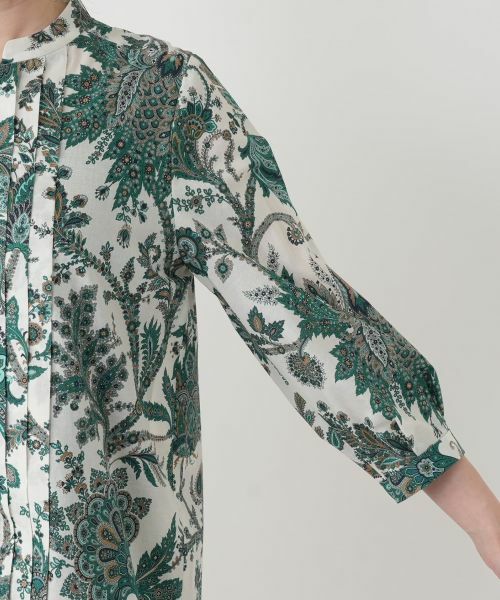 Leilian / レリアン シャツ・ブラウス | ペイズリー柄七分袖バンドカラーブラウス【ROCHAS Premiere】【RATTI】 | 詳細14