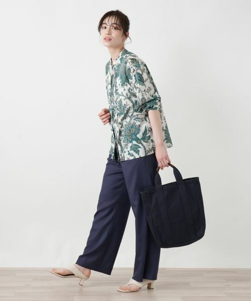 Leilian / レリアン シャツ・ブラウス | ペイズリー柄七分袖バンドカラーブラウス【ROCHAS Premiere】【RATTI】 | 詳細3