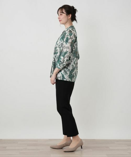 Leilian / レリアン シャツ・ブラウス | ペイズリー柄七分袖バンドカラーブラウス【ROCHAS Premiere】【RATTI】 | 詳細7
