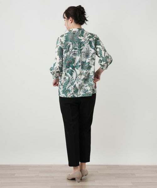 Leilian / レリアン シャツ・ブラウス | ペイズリー柄七分袖バンドカラーブラウス【ROCHAS Premiere】【RATTI】 | 詳細8