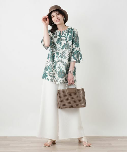 Leilian / レリアン シャツ・ブラウス | ペイズリー柄キーネックブラウス【ROCHAS Premiere】【RATTI】 | 詳細4