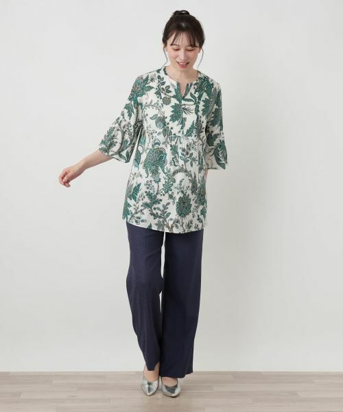 Leilian / レリアン シャツ・ブラウス | ペイズリー柄キーネックブラウス【ROCHAS Premiere】【RATTI】 | 詳細7