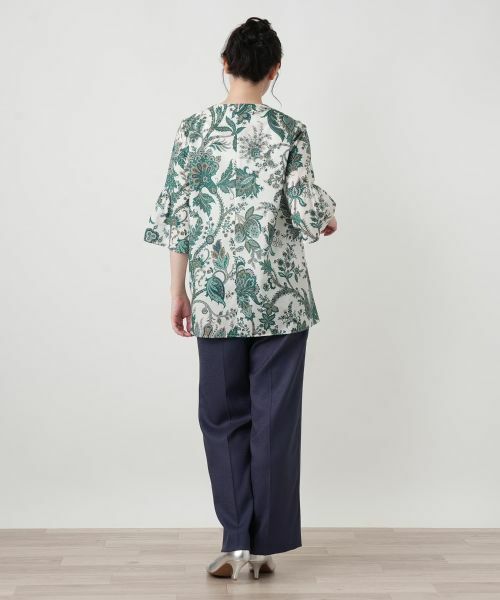 Leilian / レリアン シャツ・ブラウス | ペイズリー柄キーネックブラウス【ROCHAS Premiere】【RATTI】 | 詳細9