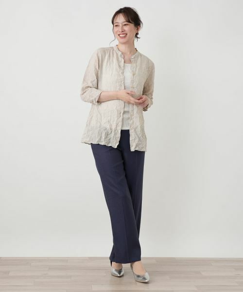 Leilian / レリアン シャツ・ブラウス | シワ加工バンドカラーブラウス【ROCHAS Premiere】 | 詳細16