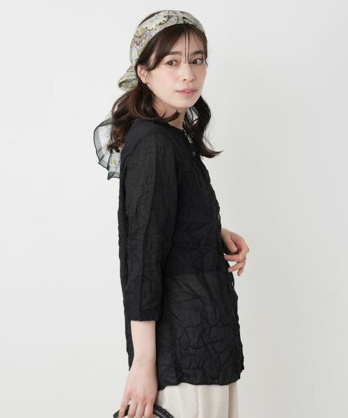 Leilian / レリアン シャツ・ブラウス | シワ加工バンドカラーブラウス【ROCHAS Premiere】 | 詳細2