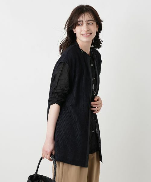 Leilian / レリアン シャツ・ブラウス | シワ加工バンドカラーブラウス【ROCHAS Premiere】 | 詳細5