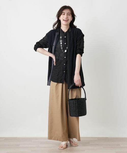 Leilian / レリアン シャツ・ブラウス | シワ加工バンドカラーブラウス【ROCHAS Premiere】 | 詳細6