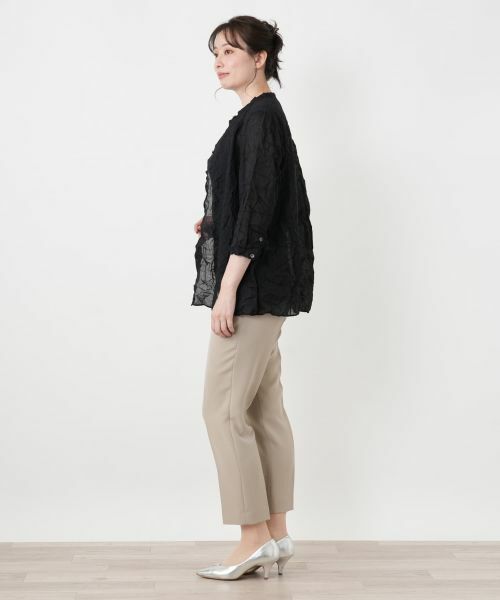 Leilian / レリアン シャツ・ブラウス | シワ加工バンドカラーブラウス【ROCHAS Premiere】 | 詳細9