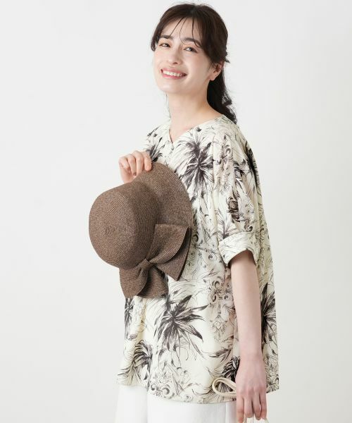 Leilian / レリアン シャツ・ブラウス | プリントVネックブラウス【ROCHAS Premiere】 | 詳細1