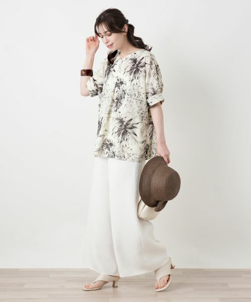 Leilian / レリアン シャツ・ブラウス | プリントVネックブラウス【ROCHAS Premiere】 | 詳細3