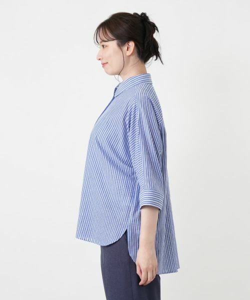 Leilian / レリアン シャツ・ブラウス | 七分袖ストライプブラウス【ROCHAS Premiere】 | 詳細10
