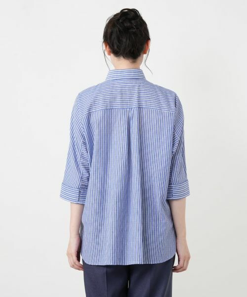 Leilian / レリアン シャツ・ブラウス | 七分袖ストライプブラウス【ROCHAS Premiere】 | 詳細11