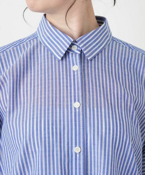 Leilian / レリアン シャツ・ブラウス | 七分袖ストライプブラウス【ROCHAS Premiere】 | 詳細12