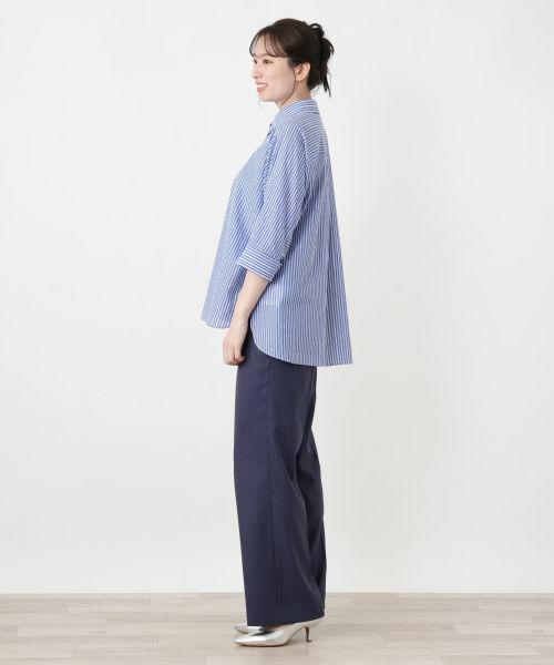 Leilian / レリアン シャツ・ブラウス | 七分袖ストライプブラウス【ROCHAS Premiere】 | 詳細7