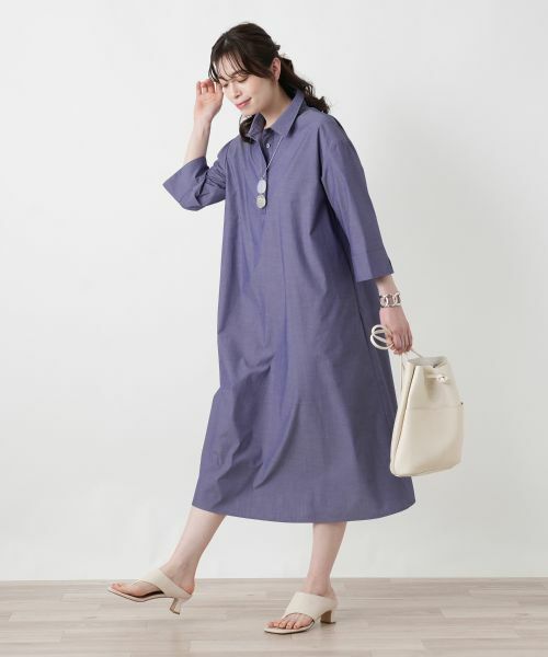 Leilian / レリアン ドレス | 比翼七分袖シャツワンピース | 詳細2