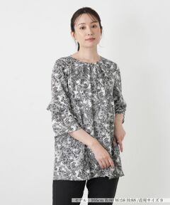 Leilian / レリアン シャツ・ブラウス | ペイズリー柄タックブラウス