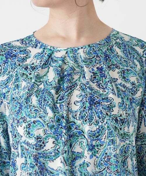 Leilian / レリアン シャツ・ブラウス | ペイズリー柄タックブラウス | 詳細10