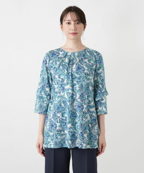 Leilian / レリアン シャツ・ブラウス | ペイズリー柄タックブラウス | 詳細7