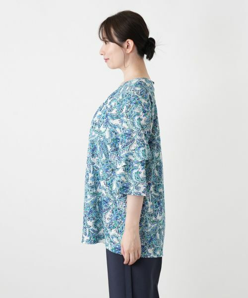 Leilian / レリアン シャツ・ブラウス | ペイズリー柄タックブラウス | 詳細8