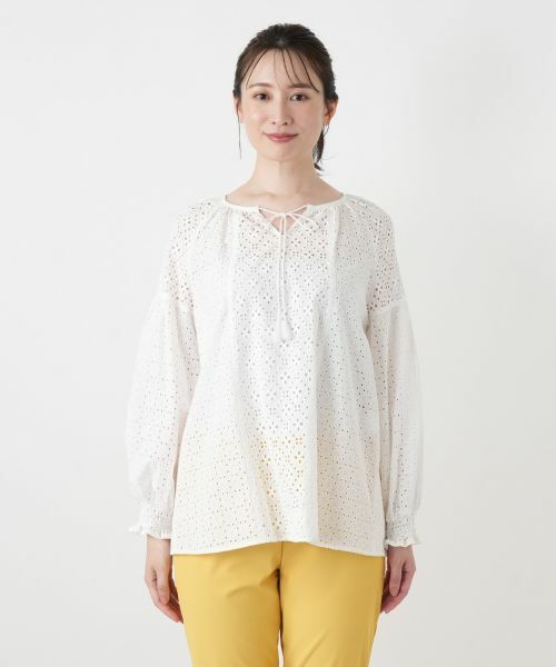 Leilian / レリアン シャツ・ブラウス | カットワークレースブラウス【Leilian WHITE LABEL】 | 詳細10