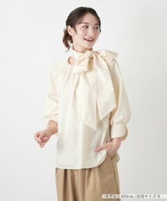 Leilian / レリアン シャツ・ブラウス | スカーフタイギャザーブラウス【Leilian WHITE LABEL】
