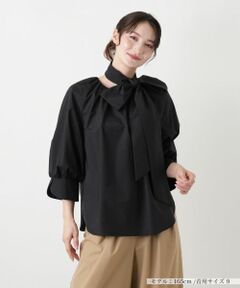 Leilian / レリアン シャツ・ブラウス | スカーフタイギャザーブラウス【Leilian WHITE LABEL】