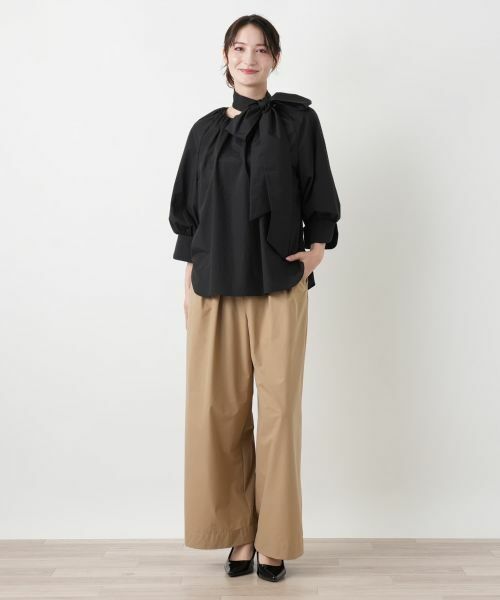 Leilian / レリアン シャツ・ブラウス | スカーフタイギャザーブラウス【Leilian WHITE LABEL】 | 詳細1