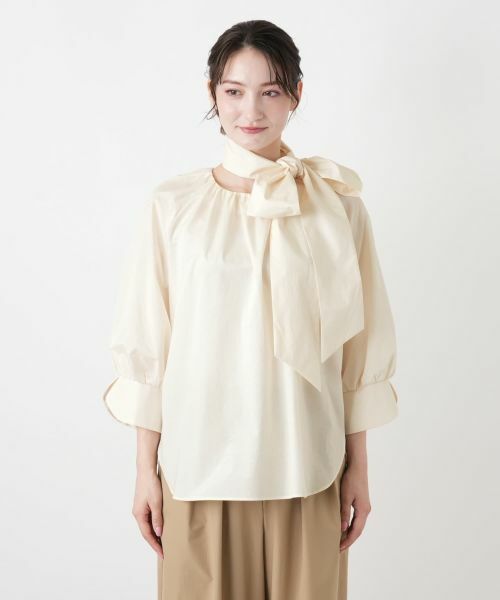 Leilian / レリアン シャツ・ブラウス | スカーフタイギャザーブラウス【Leilian WHITE LABEL】 | 詳細9
