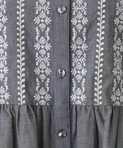 Leilian / レリアン シャツ・ブラウス | 刺繍バンドカラーブラウス | 詳細15