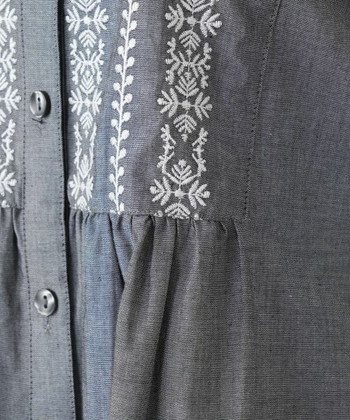 Leilian / レリアン シャツ・ブラウス | 刺繍バンドカラーブラウス | 詳細16