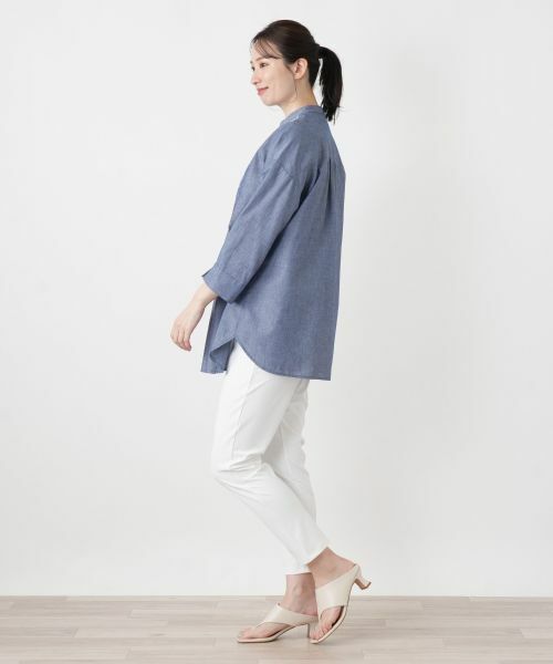 Leilian / レリアン シャツ・ブラウス | 刺繍バンドカラーブラウス | 詳細2