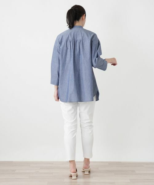 Leilian / レリアン シャツ・ブラウス | 刺繍バンドカラーブラウス | 詳細3